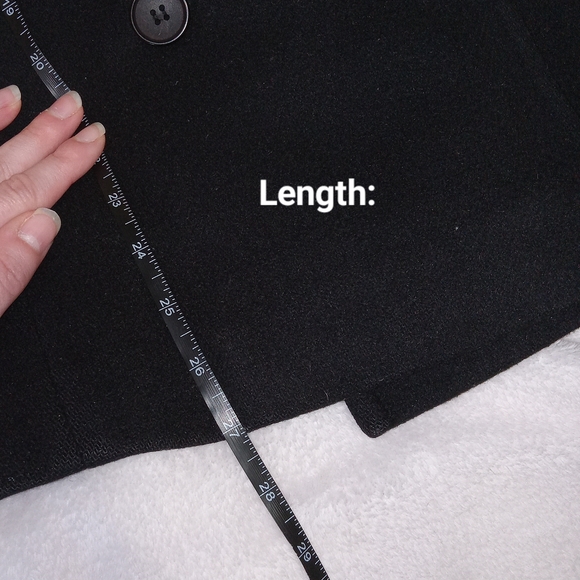 Vtg Larry Levine Wool Peacoat Womens Size 10 Black Double Breasted - Picture 7 of 11